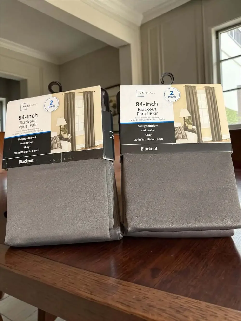 Mainstays Olan Textured Solid Blackout Grommet Curtain Panel Pair , Set of 2